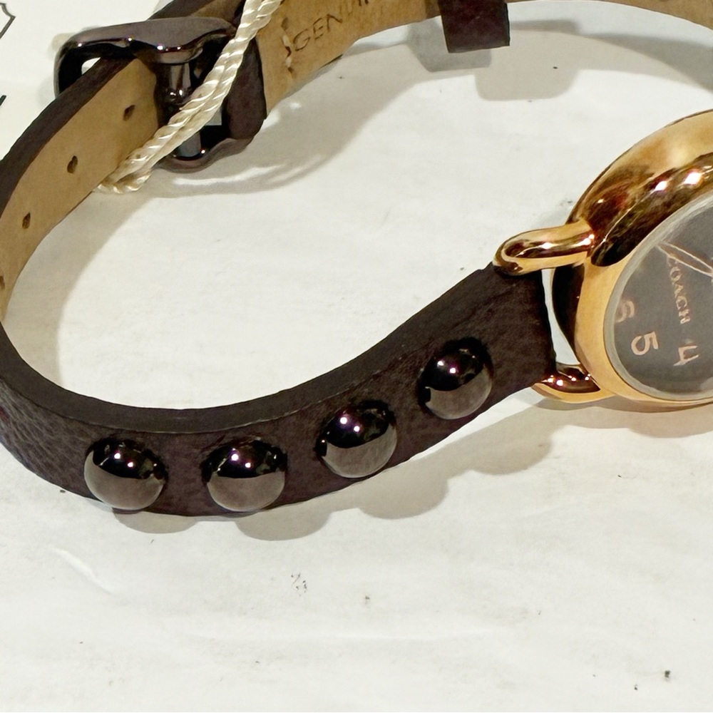 Coach Delancey Metallic Rose Gold Plated Grommet Watch NEW - Picture 3 of 5